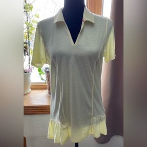 Adidas women’s golf top, pale yellow, never worn